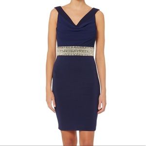 Topshop Navy Midi Dress